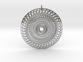 African Sun Pendant in Fine Detail Polished Silver
