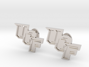 UCF Cufflinks, Customizable in Rhodium Plated Brass