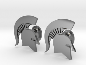 MSU Spartan Cufflinks, Customizable in Fine Detail Polished Silver