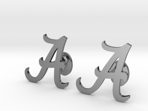 Alabama Cufflinks, Customizable in Fine Detail Polished Silver