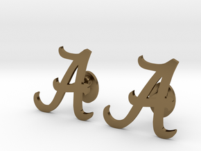 Alabama Cufflinks, Customizable in Polished Bronze