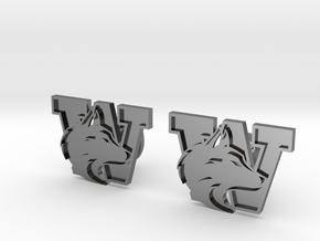 University of Washington Cufflinks, Customizable in Fine Detail Polished Silver