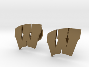 Univeristy of Wisconsin Cufflinks, Customizable in Polished Bronze