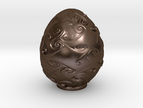 Egg No 4 - 75mm in Polished Bronze Steel: Small
