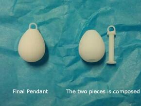 Egg Pendant Complete in White Natural Versatile Plastic