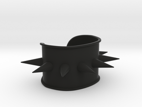 Spiked Cuff - Bent (for wrists 2.25"Wx1.5"H) in Black Premium Versatile Plastic