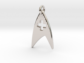 Star Trek - Starfleet Medical (Pendant) in Rhodium Plated Brass