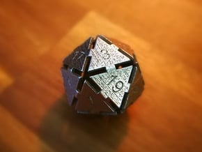 Plate D20 in Polished Bronzed Silver Steel