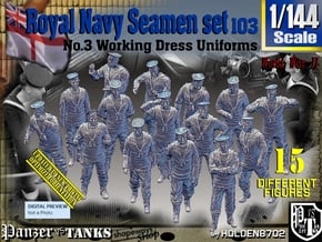 1/144 Royal Navy Seamen Set103 in Smooth Fine Detail Plastic