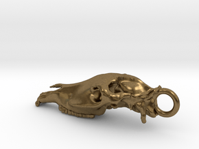 horse cranium pendant - 40mm in Natural Bronze