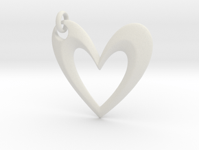 Simple Heart V in White Natural Versatile Plastic