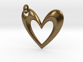 Simple Heart V in Natural Bronze (Interlocking Parts)