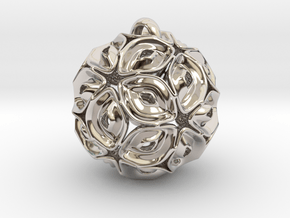 View of spherical games - part three. Pendant in Rhodium Plated Brass