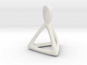 Tetrahedron Platonic Solid Pendant in White Natural Versatile Plastic