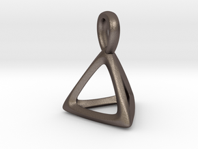 Tetrahedron Platonic Solid Pendant in Polished Bronzed Silver Steel