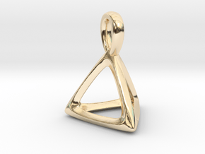 Tetrahedron Platonic Solid Pendant in 14K Yellow Gold