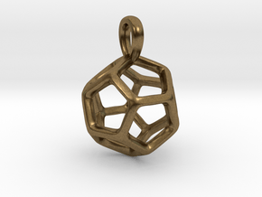 Dodecahedron Platonic Solid Pendant in Natural Bronze