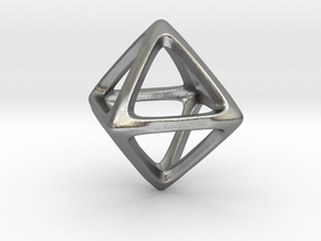 Octahedron Platonic Solid in Natural Silver