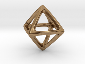 Octahedron Platonic Solid in Natural Brass