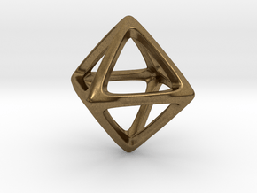Octahedron Platonic Solid in Natural Bronze