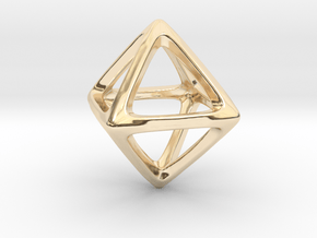 Octahedron Platonic Solid in 14K Yellow Gold
