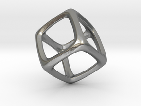 Hexahedron Platonic Solid  in Natural Silver