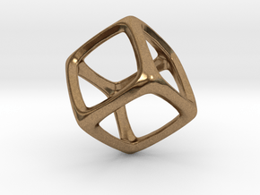 Hexahedron Platonic Solid  in Natural Brass
