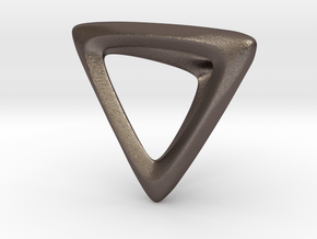 Tetrahedron Platonic Solid in Polished Bronzed Silver Steel