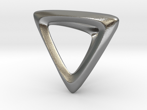 Tetrahedron Platonic Solid in Natural Silver