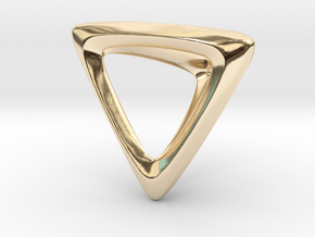 Tetrahedron Platonic Solid in 14K Yellow Gold