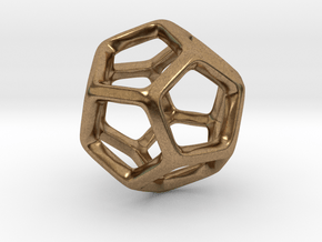 Dodecahedron Platonic Solid  in Natural Brass