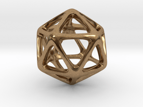 Icosahedron Platonic Solid  in Natural Brass