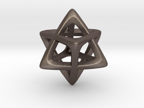 Star Tetrahedron (Merkaba)  in Polished Bronzed Silver Steel