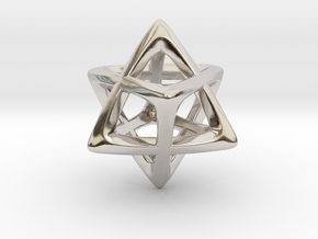 Star Tetrahedron (Merkaba)  in Rhodium Plated Brass