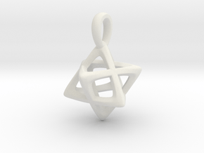 Star Tetrahedron (Merkaba) Pendant in White Natural Versatile Plastic
