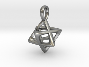 Star Tetrahedron (Merkaba) Pendant in Natural Silver