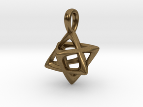 Star Tetrahedron (Merkaba) Pendant in Natural Bronze