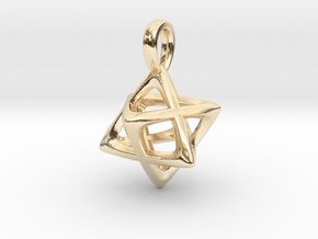Star Tetrahedron (Merkaba) Pendant in 14K Yellow Gold