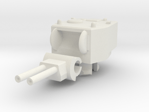 1/100 Twin Howitzer Turret in White Natural Versatile Plastic