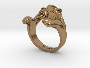 Lion Hug Ring in Natural Brass: 5 / 49