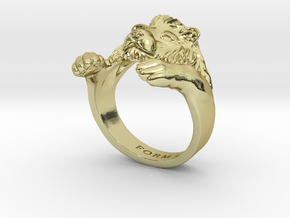 Lion Hug Ring in 18k Gold Plated Brass: 5 / 49