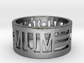 Mum is Champion Ring in Polished Silver