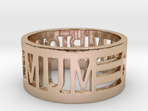Mum is Champion Ring in 14k Rose Gold Plated Brass