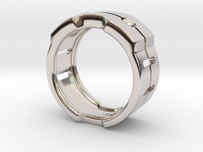Power icon Ring in Rhodium Plated Brass: 8 / 56.75