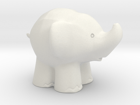 Cute Elephant in White Natural Versatile Plastic: Extra Small