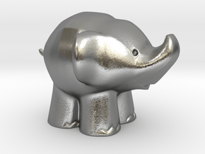 Cute Elephant in Natural Silver: Extra Small