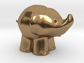 Cute Elephant in Natural Brass: Extra Small