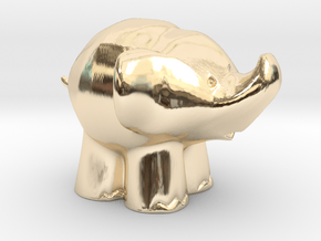 Cute Elephant in 14K Yellow Gold: Extra Small