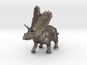 DINO - Pentaceratops in Polished Bronzed Silver Steel