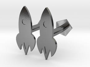 TiNRS Cuff Links in Polished Silver